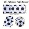 1pc Soccer Table Runner Soccer Game Day Decor Polyester Fabric Table Cloth For Football Themed Birthday Party Soccer Match Decor