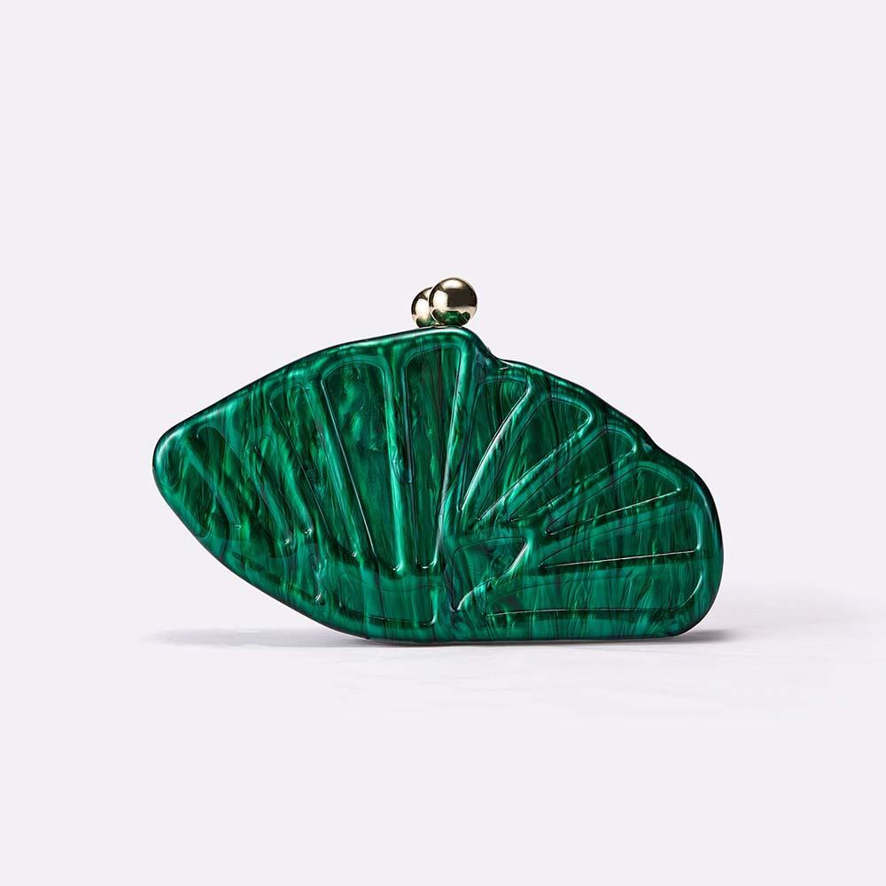 

Women S Cross-Body Bag Shell Scalloped Acrylic Bag Fashion Wedding Dinner Clutch зелений