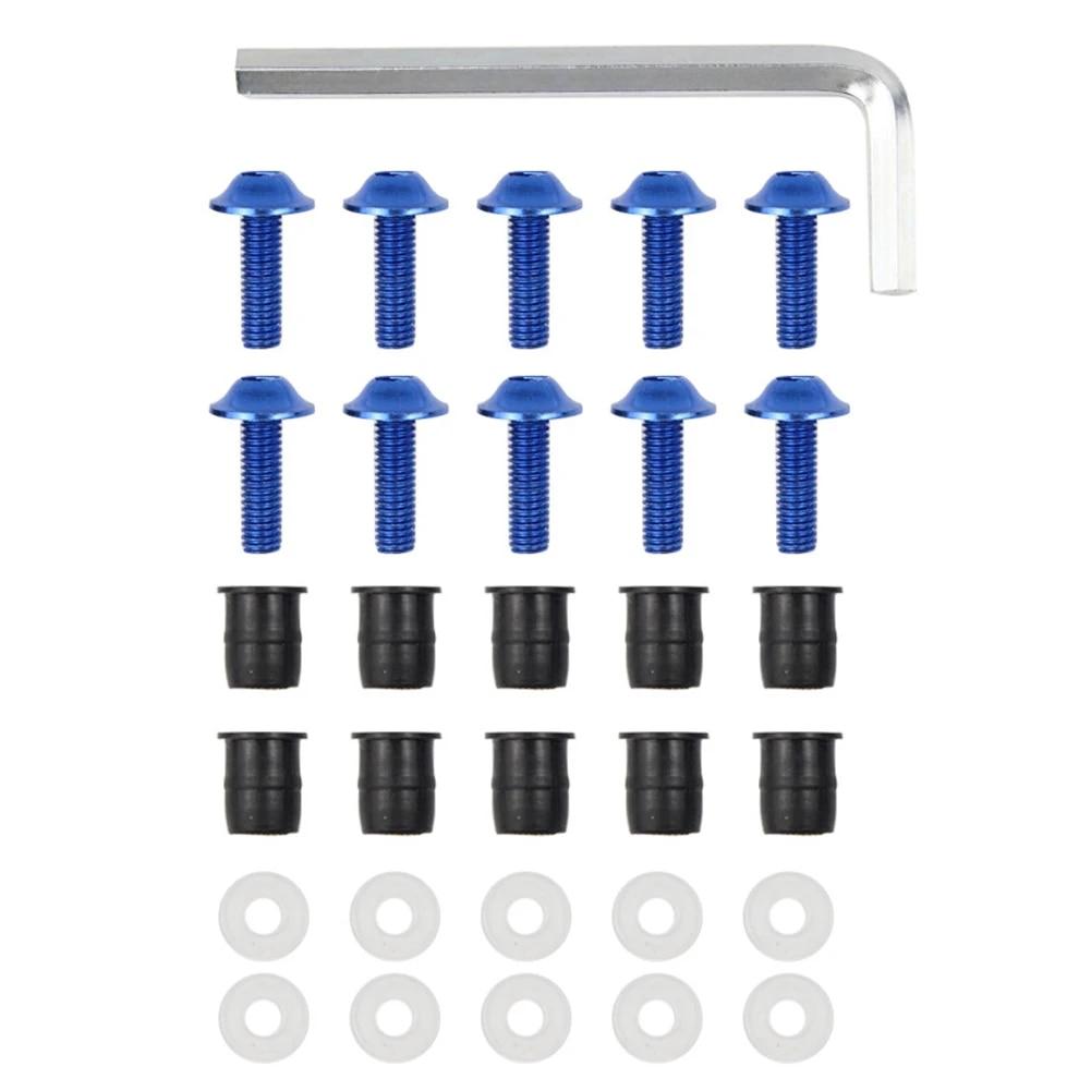 10 STÜCKE M5x16mm Motorrad Windschutzscheibe Schrauben Muttern Befestigungselemente Für Honda Suzuki Yamaha Kawasaki