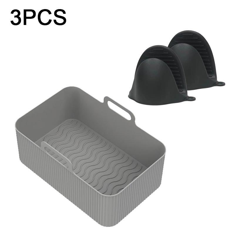 Silicone Air Fryer Liner Reusable Silicone Pot Grill Pan Baking Basket Tray Kitchen for Dual Air Fryer Accessories