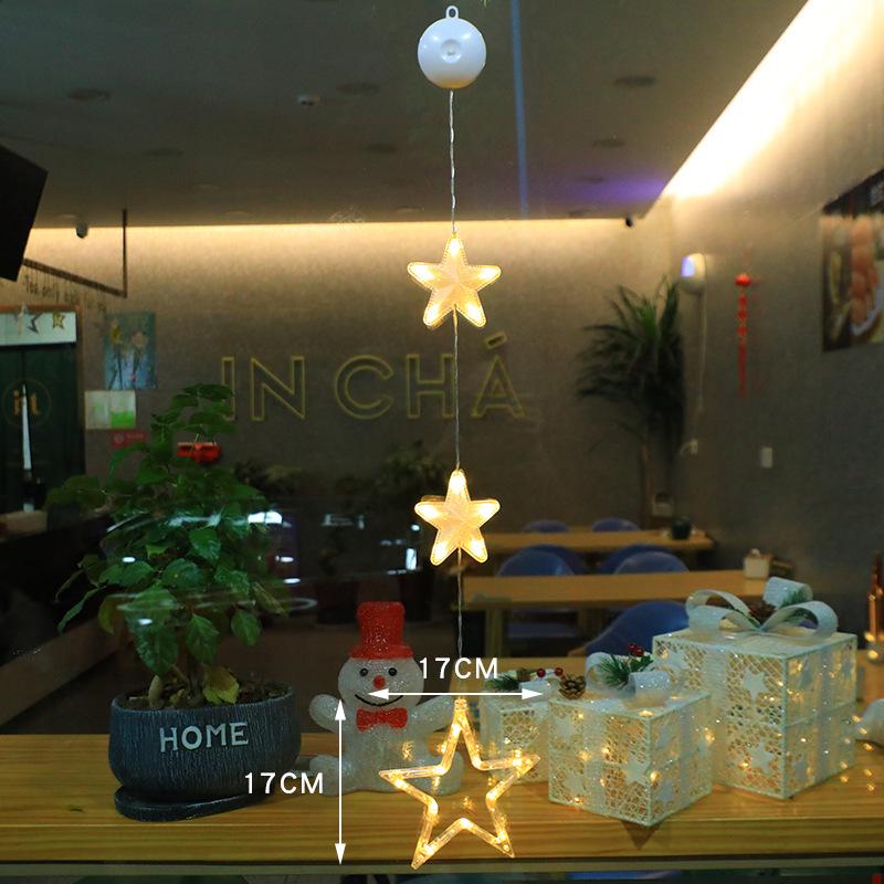 LED Christmas Suction Cup String Lights: Creative Curtain, Tree, Reindeer, and Bell Decorations