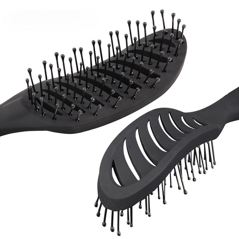 1PC Styling Curly Hair Brush Salon Massager Comb Brush Detangling Drying Brush Anti Static Curved Vent Brush Scalp Massage Comb