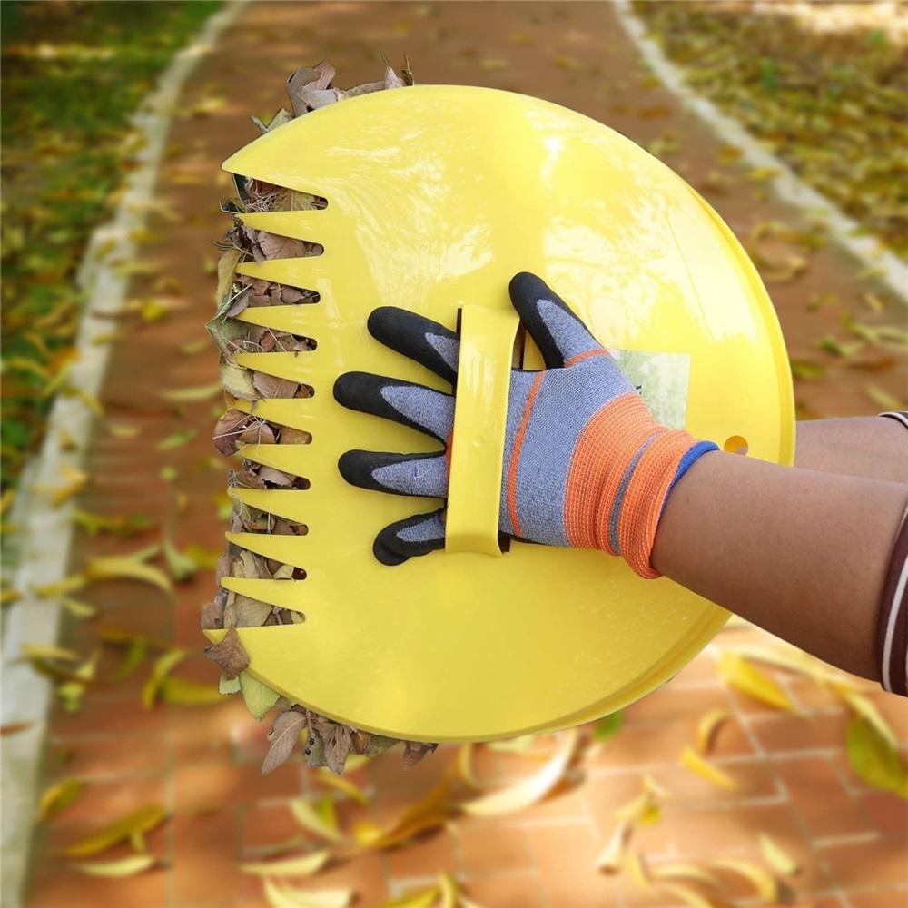 Garden leaf rake with comfortable handle, 10x11.8 plastic rake head, for raking leaves and spreading mulch, lightweight and durable yard tool