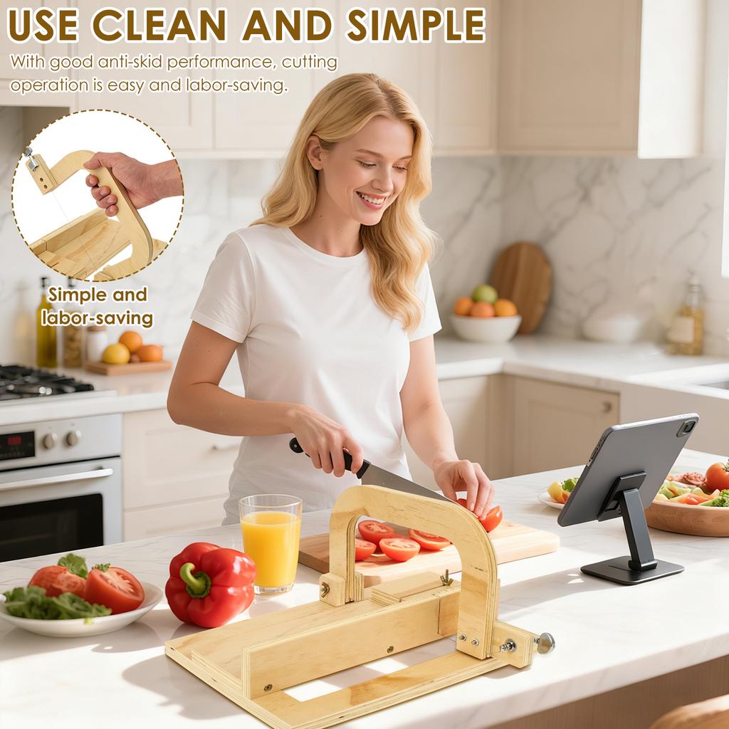 Holz Seifenschneider Verstellbarer Draht Handgemachte Seifenherstellung Hobel Mehrzweck DIY Kerzen Trimmer Käse Butter Brot Schneidewerkzeug