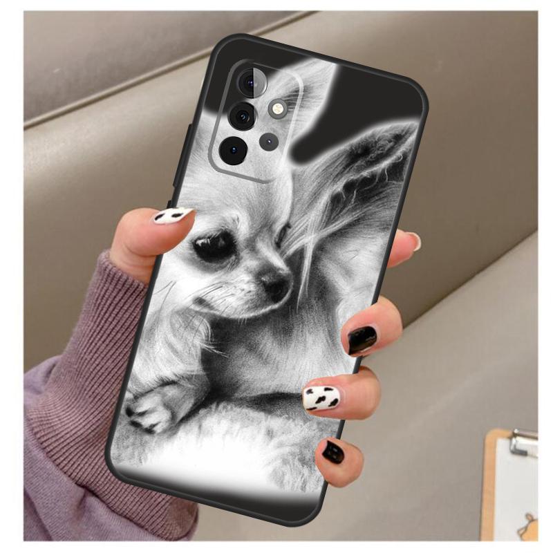 Chihuahua Face Floral Dog Case For Samsung Galaxy A33 A13 A53 A34 A54 A14 A15 A16 A26 A36 A56 A12 A32 A52 A06 A35 A55