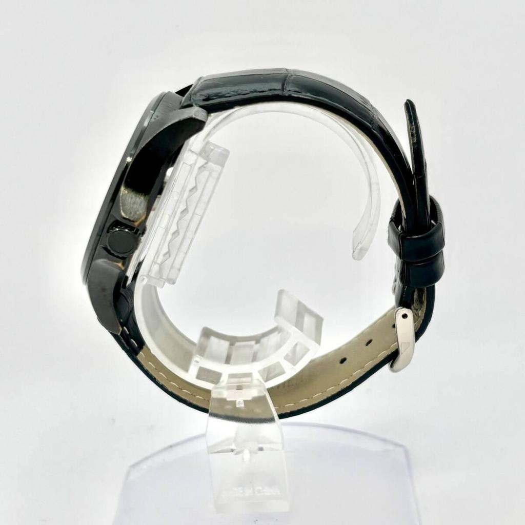 Used [New Battery] COACH Men's Watch Black Day Date CA.94.2.95.1195 New Belt