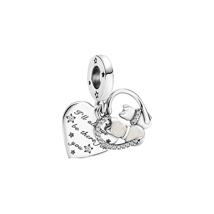 Pandora Cat And Heart 925 Silver Pendant Unisex Jewelry 799546C01 Box