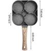 4 hole nonstick wooden handle omelette skillet omelette hash browns burger skillet