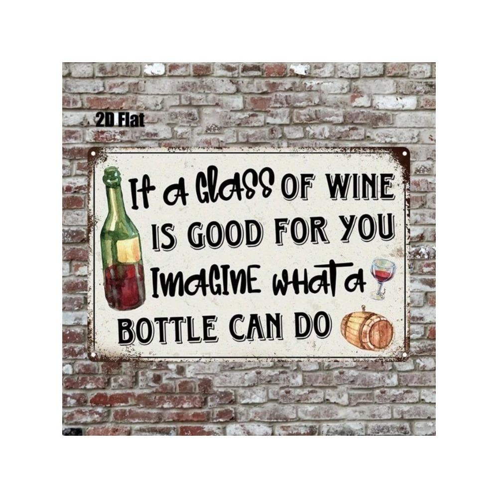 Vintage Metal Sign Wall Art Humorous Alcohol Bar Decor