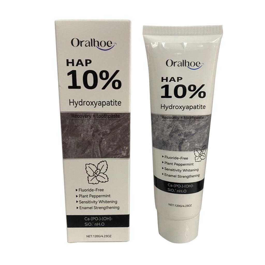 Nano Hydroxyapatite Toothpaste 10% Hydroxyapatite Appropriate For Sensitive Teeth, Whitening | Fluoride Free, Mint, For Adult, Kids Oral Care