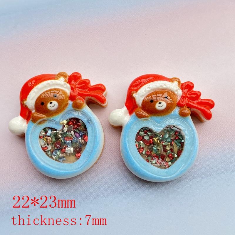 10Pcs Cute Mini Shining Christmas Series Flat Back Resin Cabochons Scrapbooking DIY Jewelry Craft Decoration Accessorie F68