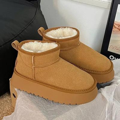 Mode 2026 Winter Neue Damen Schneestiefel Mode Lässige Stiefelette Plüsch Warme Baumwollschuhe Rutschfeste Plateau-Stiefel für Damen Winterstiefel