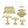 6 PCS Gold Cake Stands Set Iron Exquisite Retro Wedding Tiered  Cake Stand with Trays for Cupcakes