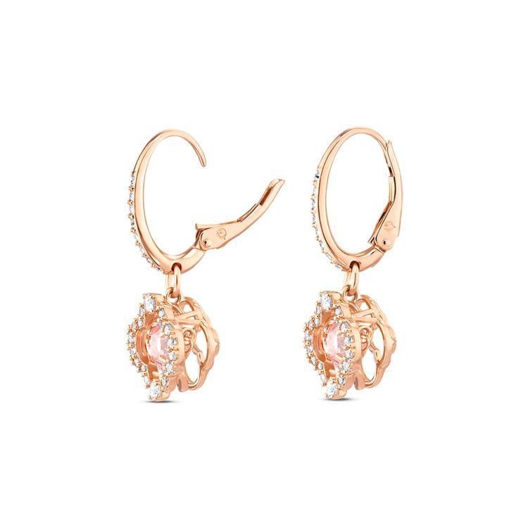 Swarovski Four Leaf Clover Heartbeat Earrings Women Earrings Rose-Gold 5516477