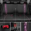 Glittering Rhinestone Waterproof Faux Leather Car Seat Covers, Universal Fit, Zippered Rear, for Women & Girls, Black Pink