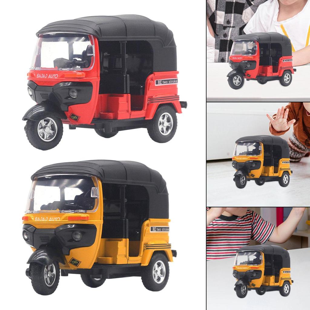 1:14 Scale Tricycle Model Creative Decor Retro Design Statue Miniature Figurine for Tabletop Office Bedroom Living Room Birthday