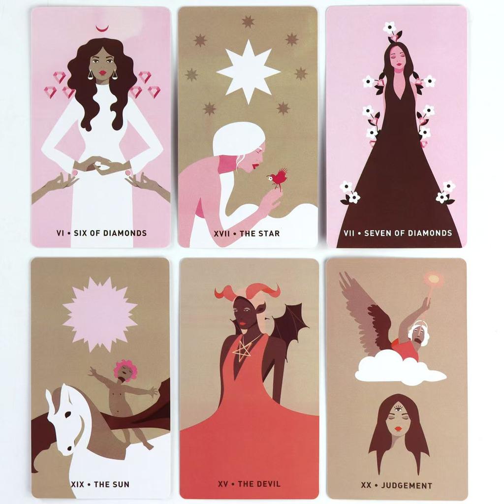 Gentle Heart Tarot 78 Stück rosa Karten bringen die Wahrheiten an die Oberfläche, die Ihnen unbewusst bereits bewusst sind, 10,3 x 6 cm