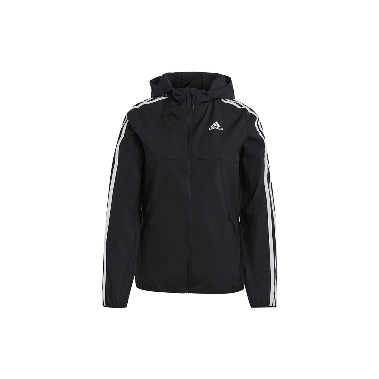 

Adidas Lightweight Windproof Loose Fit Outdoor Jacket Classic Contrast Color Daily Casual Sports Outerwear Black White Women GQ0565 S