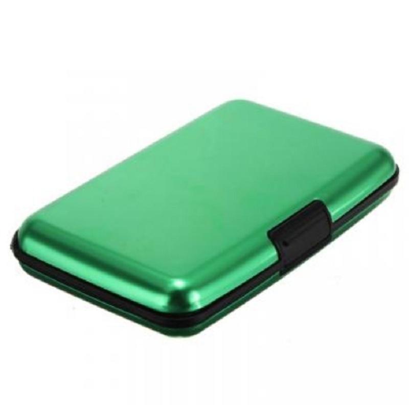 Portafoglio impermeabile tascabile multicolore lucido Porta carte di credito Porta carte di credito Porta contanti Lega di alluminio(Esterno) + Plastica( Interno) con confezione regalo