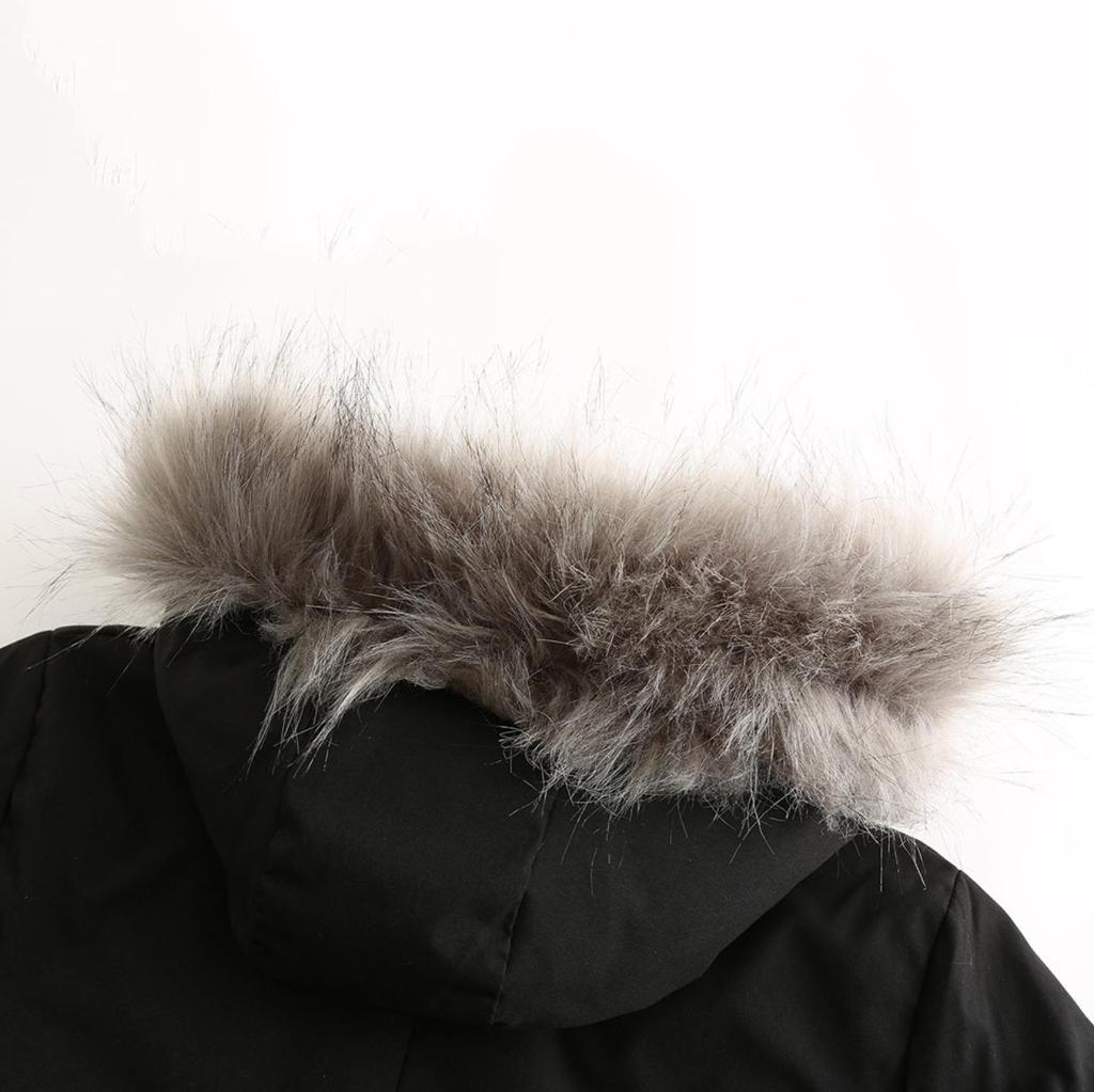 Cappotto Parker con Collo Cappuccio Cotone Cappotto con Cerniera Lunghezza Media Inverno Caldo e Soffice Cappotto con Giacca di Cotone