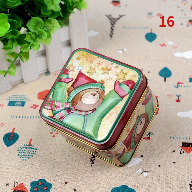Christmas Candy Tin Box Cartoon Candy Jar Xmas Snowman Box Tea Storage Organizer Metal Box Christmas Gift Box Packaging
