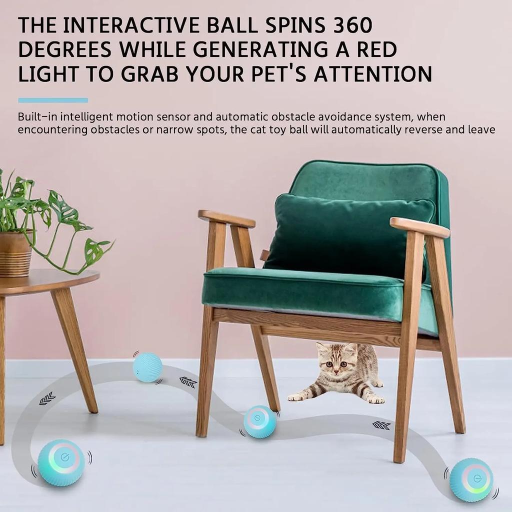 Electric Dog Cat Toy Automatic Rotation USB Recharge Interactive Toys for Cats Chase Interesting for Kitten Toys Pet Accessories