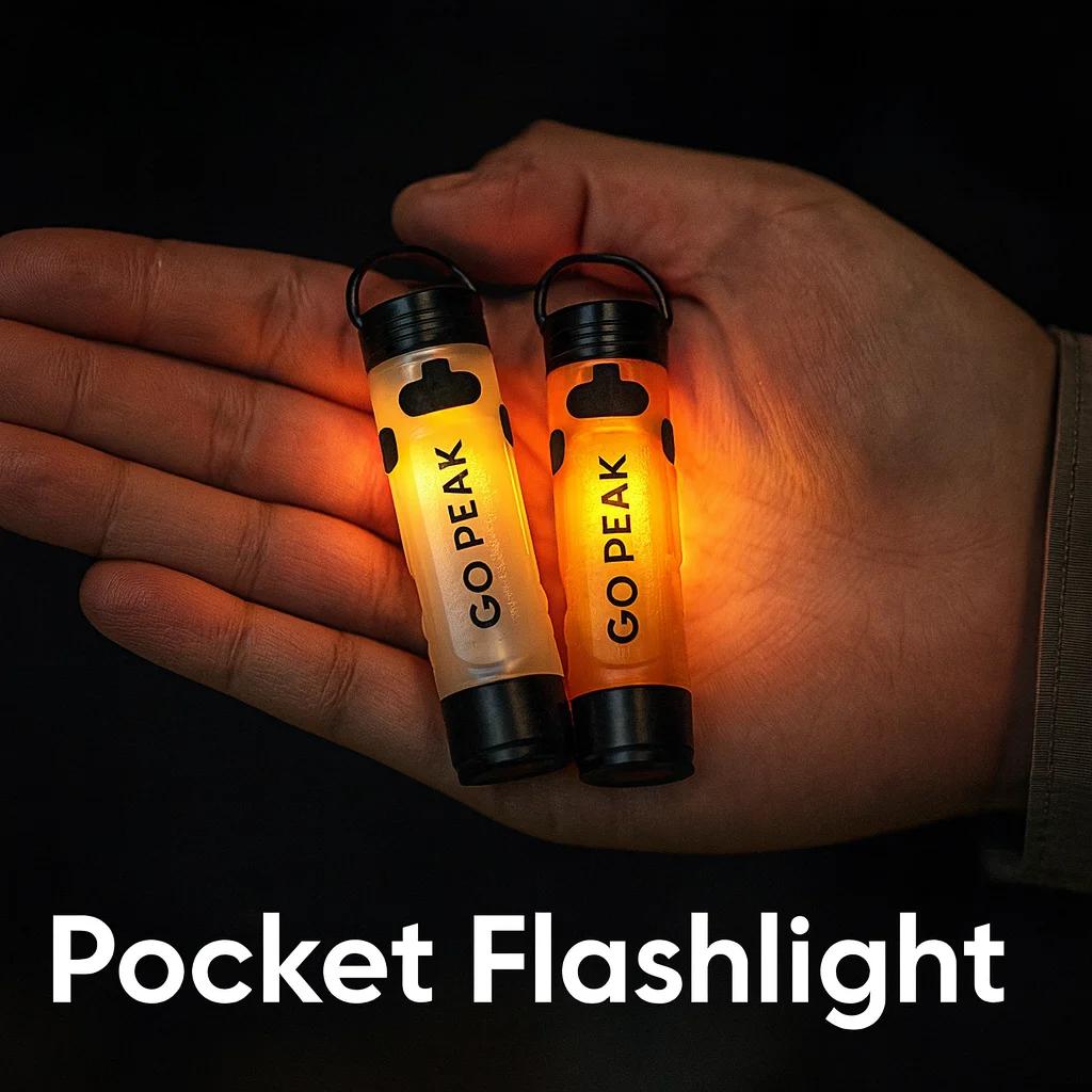 Mini Pocket LED Flashlight USB Rechargeable Torch Keychain Clip Cap Light Long Endurance Emergency Hiking Camping Outdoor
