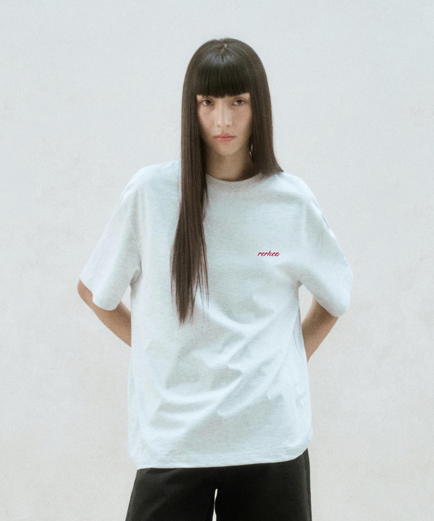 Rie Logo Back Oversized T-Shirt Melange Gray Melange Gray/Free