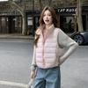 Ribs down cotton vest women's stand-up collar short autumn and winter top warm vest jacket
