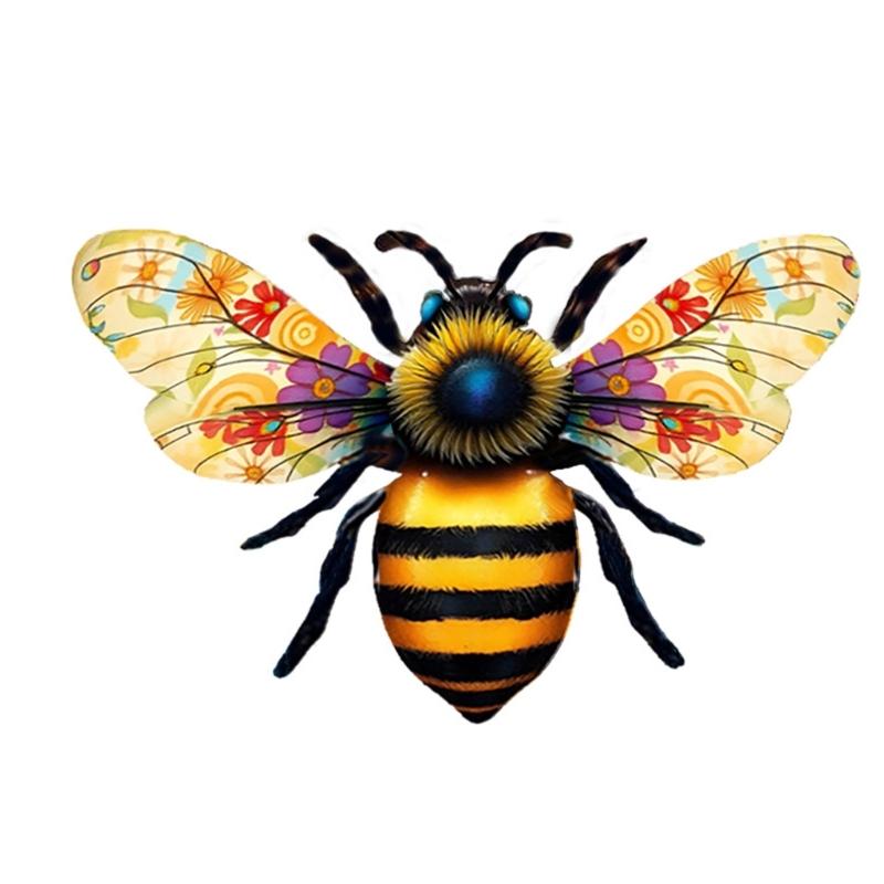 Creative Bees Wall Hanging Decoration For Garden Window Balcony And Outdoor Decoration Handcrafted With Rustproof Finish