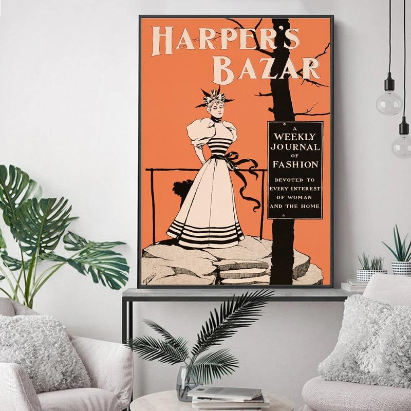 Vintage Ad Poster Trendy Girly Magazine Canvas Painting Aesthetic Print Wall Art Picture for Living Room Home Decor Mural