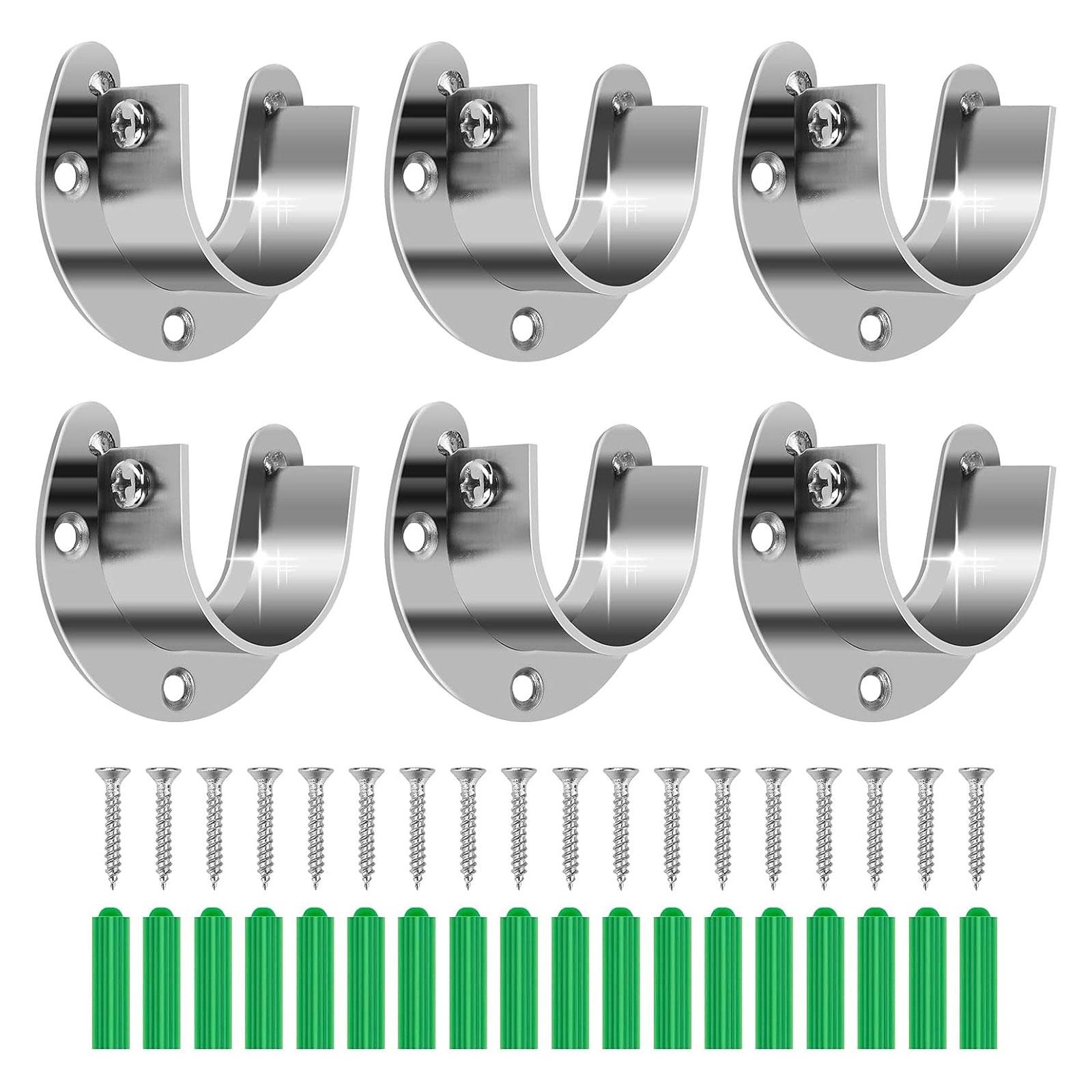 

6 шт. Полкодержатели Устойчивые к коррозии и Долговечные Полкодержатели Кронштейн для штанги шкафа Опора для штанги шкафа Практичные