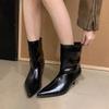 Pointed Toe Women's Ankle Boots Elegant Fashion Heeled Shoes Winter 2025 Chelsea Boots Pumps New Trend Mujer De Botas