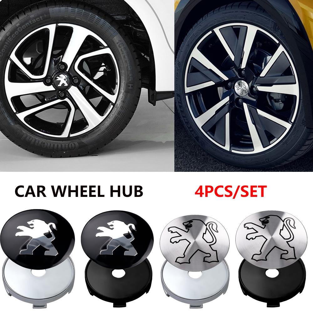 56/60MM Car Wheel Center Hub Caps Tire Rim Covers Accessories for Peugeot 206 307 301 308 3008 207 208 407 408 508 2008 5008 107