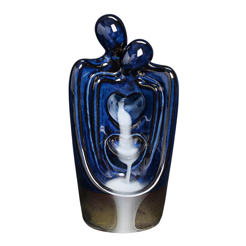 Backflow Incense Burner Love Couple Figurine Incense Cones Holder Tabletop Centerpiece Backflow Aromatherapy Stove Ceramic Cone CN