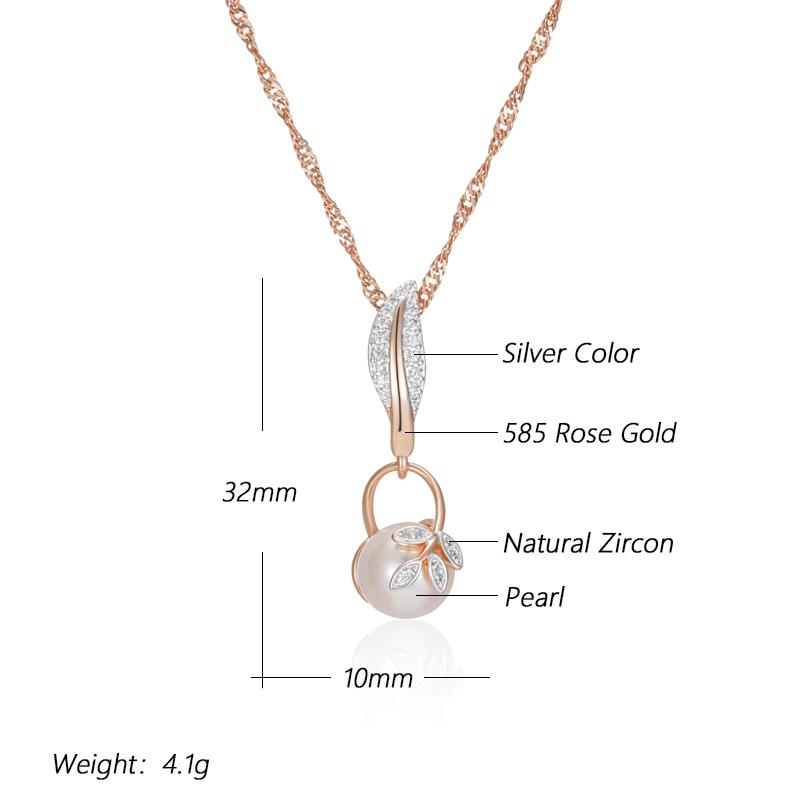 Crystal Flower Pearl Pendant Necklace For Women  Rose Gold  Color Mix Boho Ethnic Wedding  Jewelry Gift