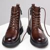 Módní podzimní zimní boty z hovězí kůže pro muže Nové designové módní ležérní pracovní boty Pánská móda Ležérní platformové kotníkové boty Muži