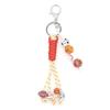 Pack of 4 Handwoven Keychains With Basketball Baseball Football Designs Wood Beads for Sports Enthusiasts Portable Accessories