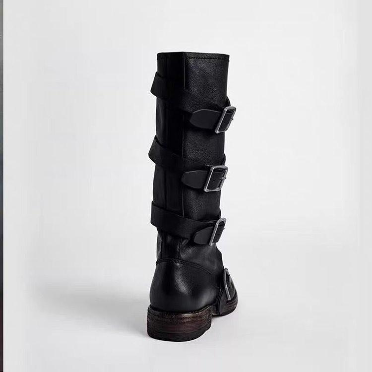 Fashion Brand New High Quality Wasteland Maillard Style Motorcycle Boots Women Trendy Vintage Brown Brand Design Riding Boot Shoes