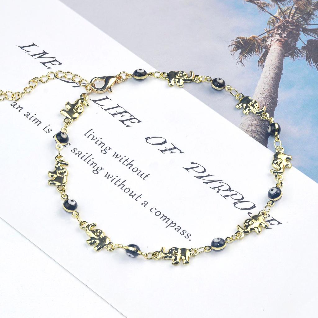 Neue Online-Fußkette mit Elefantenaugen-Motiv für Damen, hochsinniger Nischen-Fußschmuck.