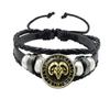 Bracciale Costellazione 1/12 Scorpione Sagittario Capricorno Acquario Corda Nera Bottone in Pelle Gioielli Zodiacali Regalo