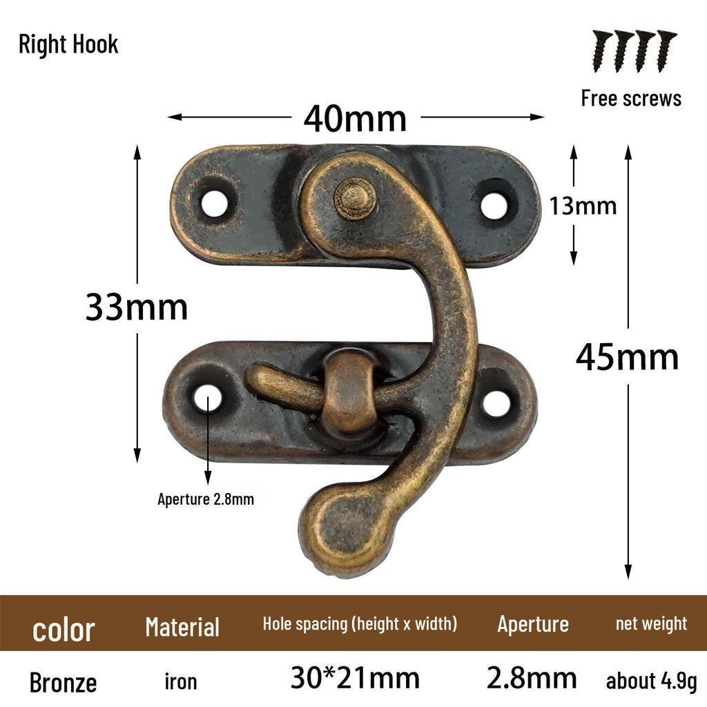 Mini Wooden Box Toggle Latch Lock for Handbag Hardware Accessories