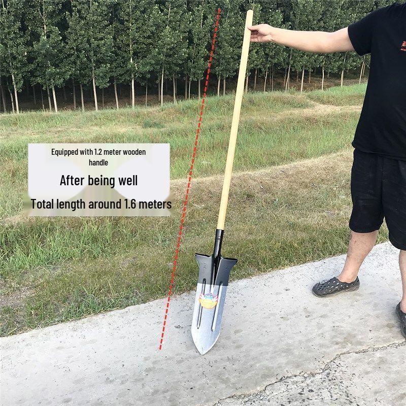 All-Steel Manganese Deep Digging Shovel - Ideal for Planting, Trenching, and Agriculture