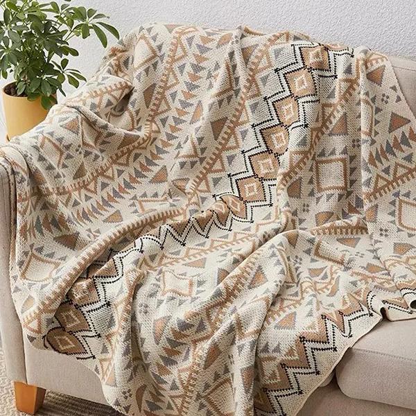 WTEMPO Bohemian Style Office Tassel Knitted Blankets Leg-covering Blankets Full-body Shawls Dormitory Nap Small Blankets Home Bed Blankets