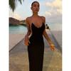 European and American Style 2026 Spring and Summer New Women's Clothing Solid Color Sexy Big Halter Slim Figure Suspender Dress Women