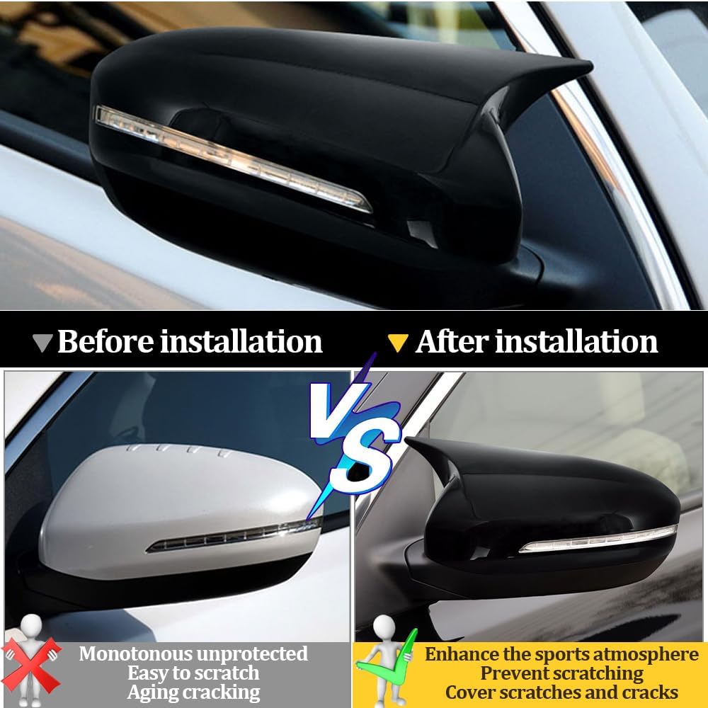 

ABS Крышка зеркал заднего вида Подходит для Kia Optima K5 2011 2012 2013 2014 2015 Боковая накладка на зеркало заднего вида в виде рога быка Наружные аксессуары 2 шт. - Поворот K5/Optima 2011-2015