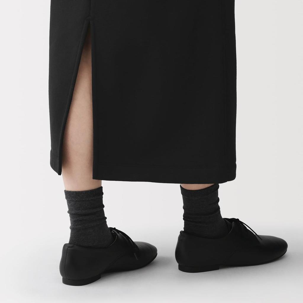 MUJI Women's Sweat I-Line Skirt Gray XL Cotton