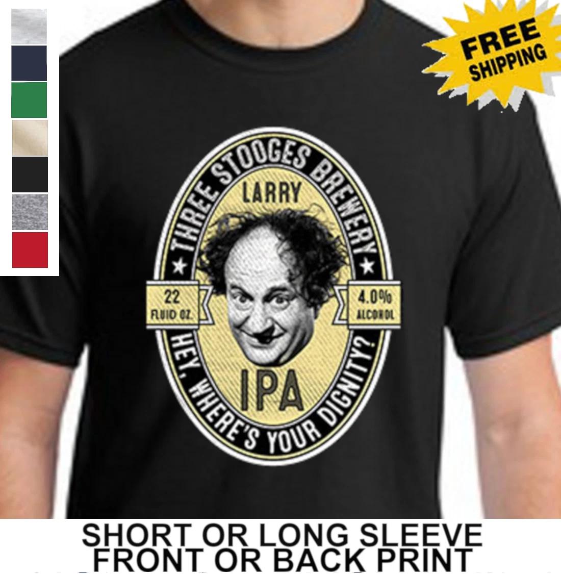 Funny Three Stooges Brewery Larry IPA Wise guys Knuckleheads Men s T-Shirt L