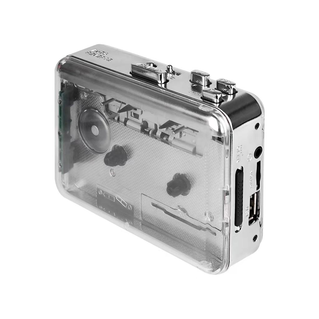 Cassette Tape Player Stereo Dual Channel Portable Transparent MP3 Converter USB2.0