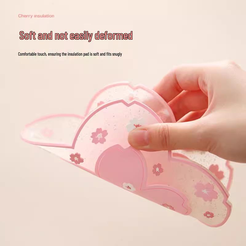 Cherry Blossom Non-slip Heat-resistant Rubber Placemat & Cup Coaster Set